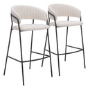 Zuo Modern Josephine Barstool in Cream/Brown