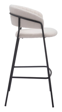 Zuo Modern Josephine Barstool in Cream/Brown