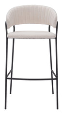Zuo Modern Josephine Barstool in Cream/Brown