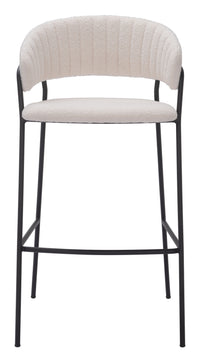 Zuo Modern Josephine Barstool in Cream/Brown