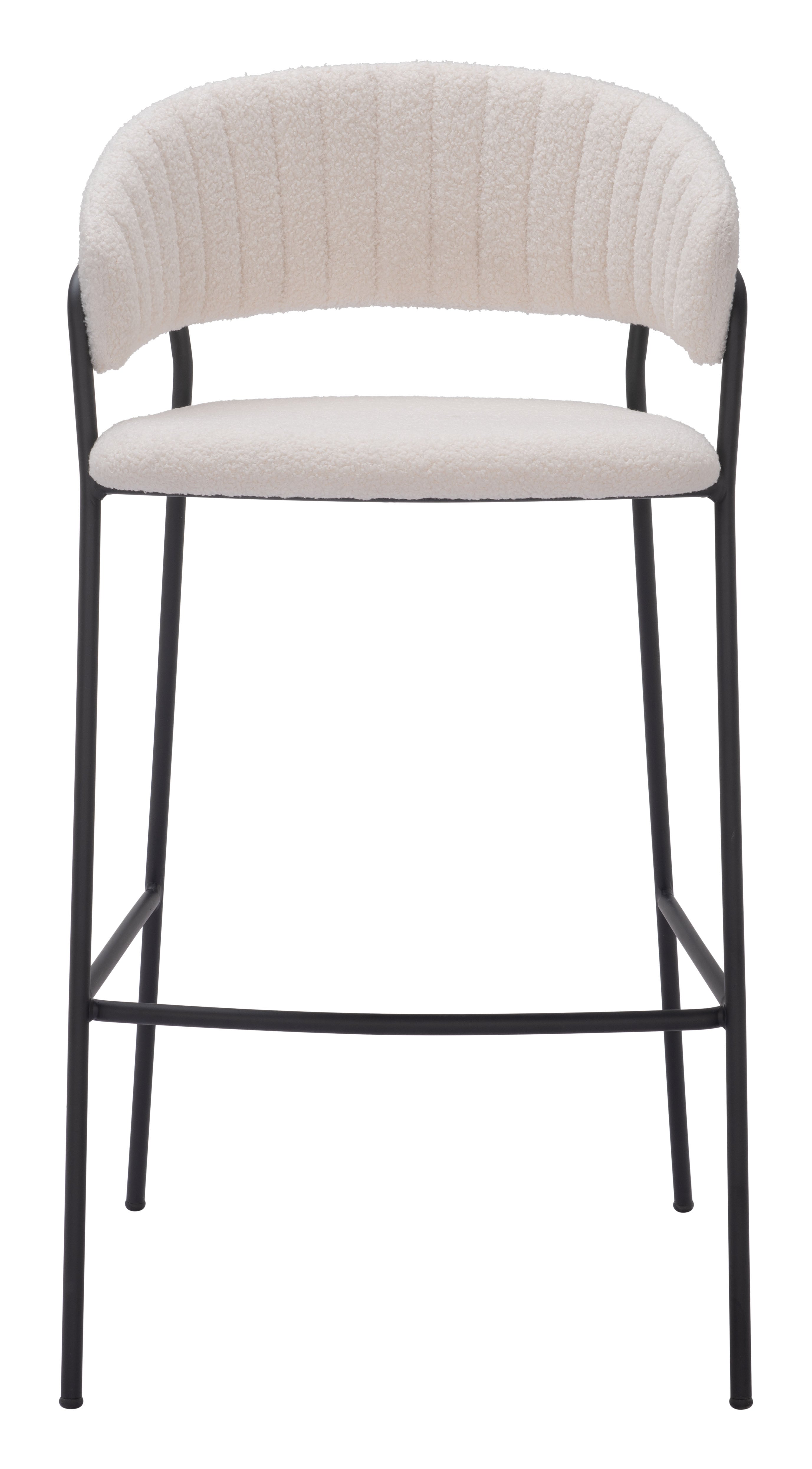 Zuo Modern Josephine Barstool in Cream/Brown