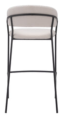 Zuo Modern Josephine Barstool in Cream/Brown