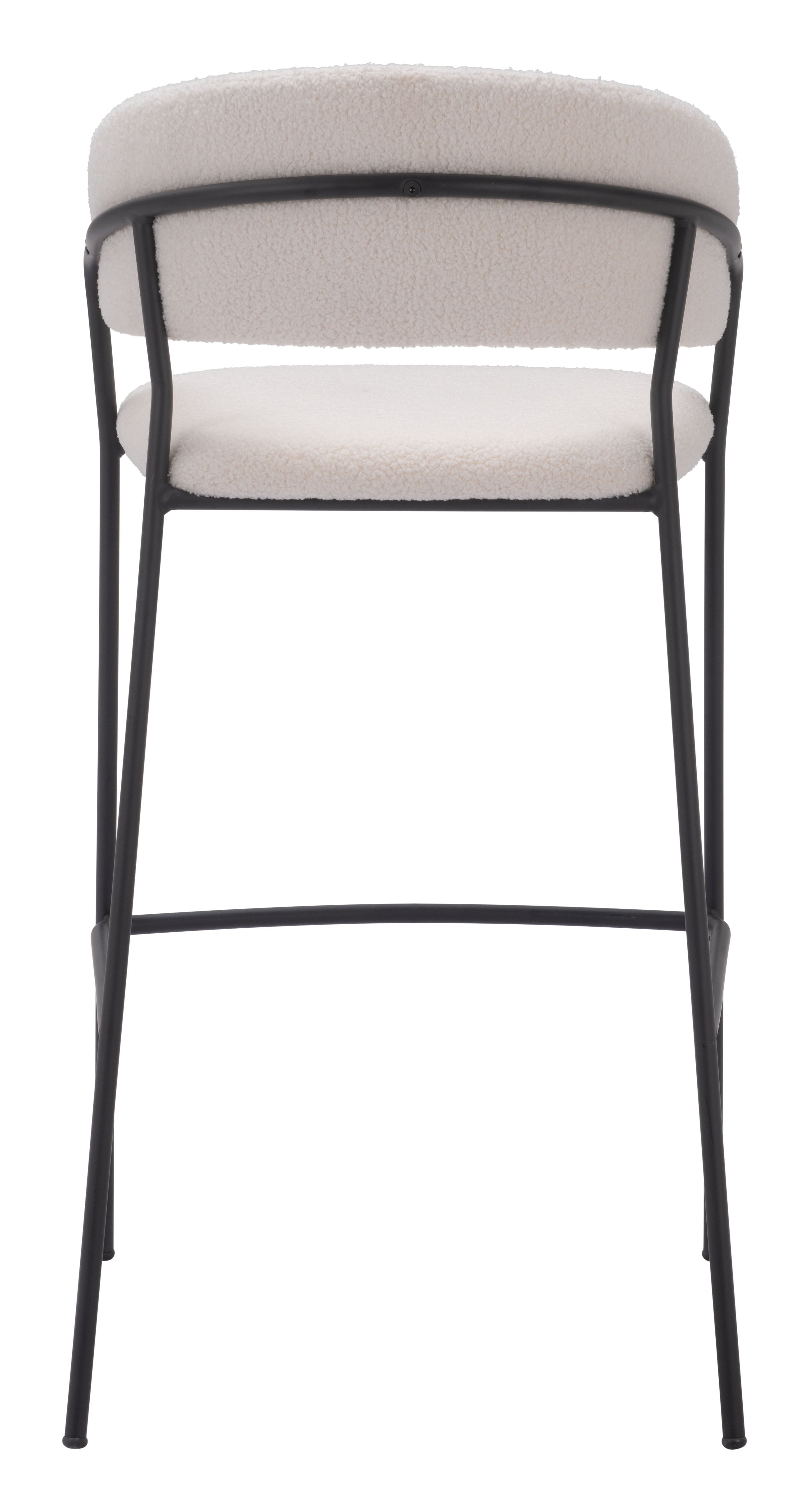 Zuo Modern Josephine Barstool in Cream/Brown