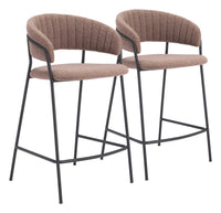 Zuo Modern Josephine Counter Stool in Cream/Brown