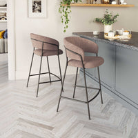 Zuo Modern Josephine Counter Stool in Cream/Brown