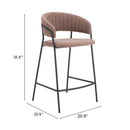Zuo Modern Josephine Counter Stool in Cream/Brown