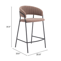 Zuo Modern Josephine Counter Stool in Cream/Brown