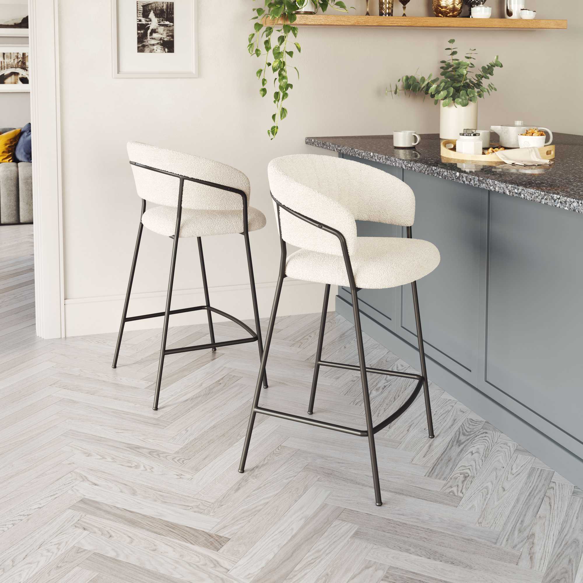 Zuo Modern Josephine Counter Stool in Cream/Brown