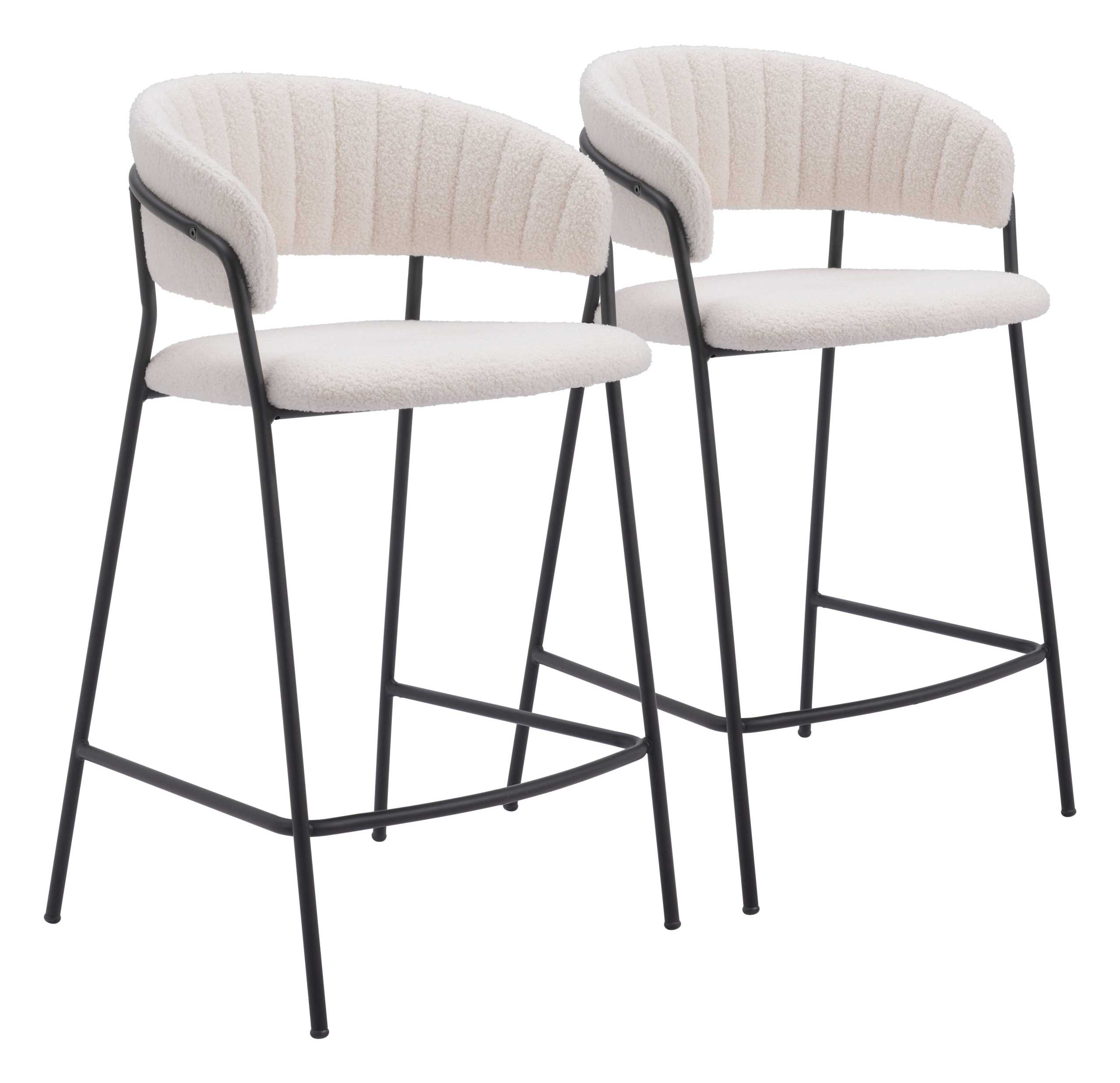 Zuo Modern Josephine Counter Stool in Cream/Brown