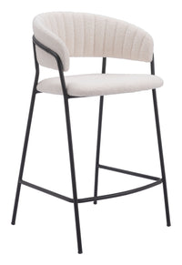 Zuo Modern Josephine Counter Stool in Cream/Brown