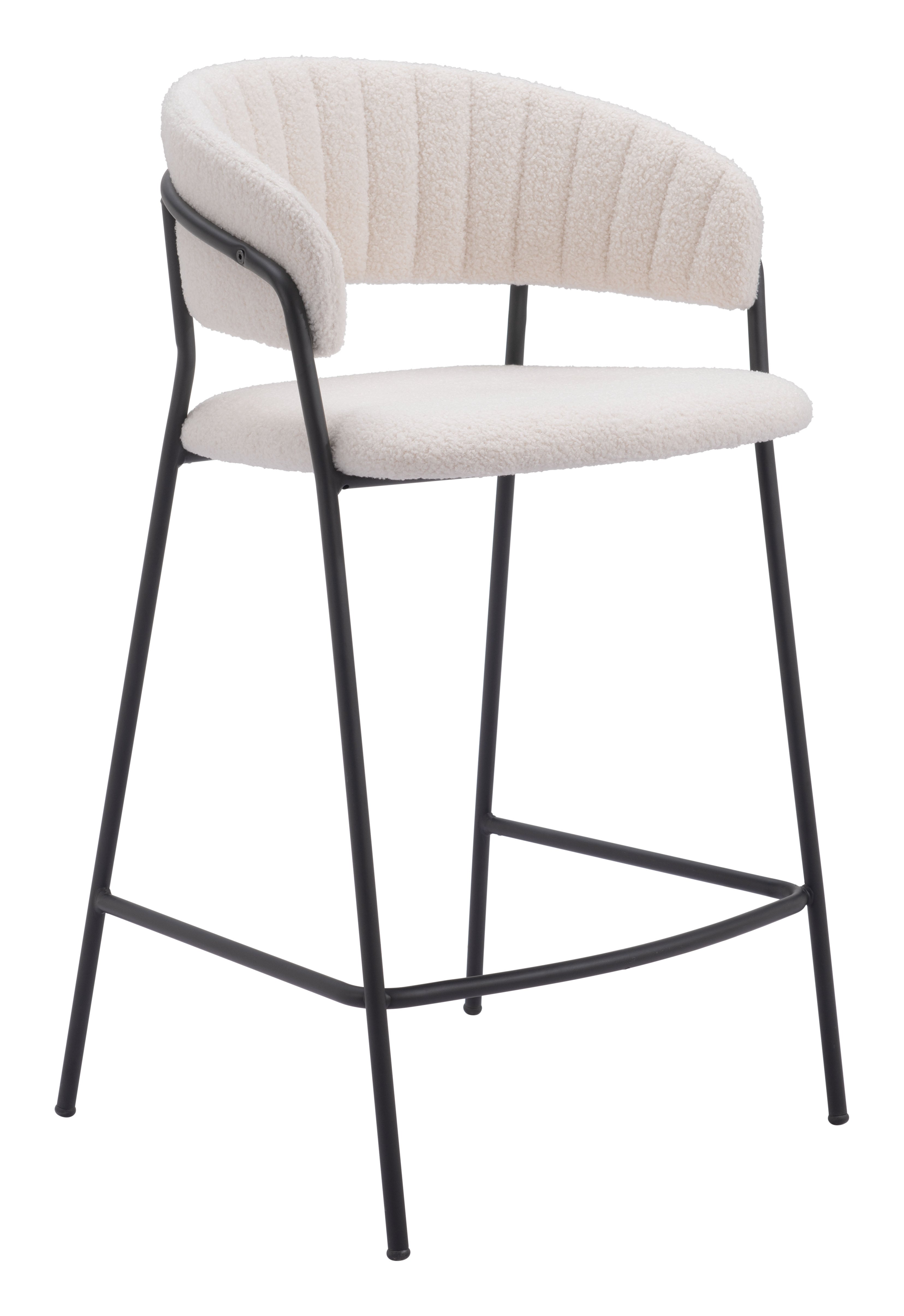 Zuo Modern Josephine Counter Stool in Cream/Brown