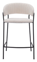 Zuo Modern Josephine Counter Stool in Cream/Brown
