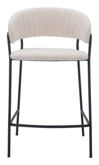 Zuo Modern Josephine Counter Stool in Cream/Brown