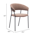 Zuo Modern Josephine Dining Chair in Cream/Brown