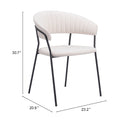Zuo Modern Josephine Dining Chair in Cream/Brown
