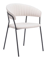 Zuo Modern Josephine Dining Chair in Cream/Brown