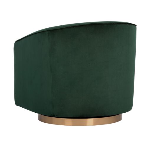 Sunpan Hazel Swivel Lounge Chair in Gold - Belfast Heather Grey / Black Sky / Blush Sky / Burgundy Sky / Deep Green Sky / Navy Blue Sky / Dark-Bronze Gold Sky