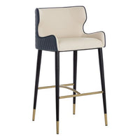 Sunpan Gianni Barstool - Dillon Cream-Dillon Thunder / Dillon Stratus-Dillon Black