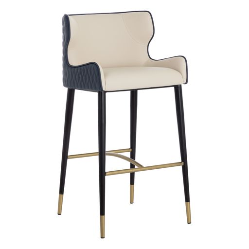 Sunpan Gianni Barstool - Dillon Cream-Dillon Thunder / Dillon Stratus-Dillon Black