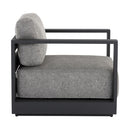 Sunpan Tavira Armchair Charcoal-Lanikai Salt and Pepper / Greige-Stinson White