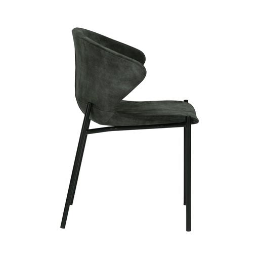 Sunpan Eric Dining Chair in Nono Dark Green / Nono Tapenade Gold - Set of Two