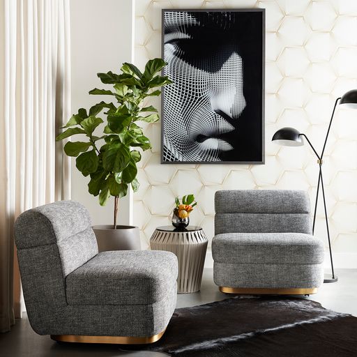 Sunpan Florin Swivel Lounge Chair - Nash Zebra