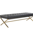 Sunpan Kenji Bench Large Gold in Bravo Black / Bravo Cream