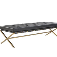Sunpan Kenji Bench Large Gold in Bravo Black / Bravo Cream