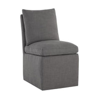 Sunpan Glenrose Wheeled Dining Chair in Effie Linen / Effie Smoke