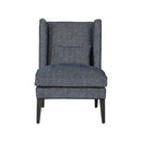 Sunpan Kenzo Lounge Chair in Chevron Grey - Antonio Charcoal / Fuego Navy - Abbington Navy