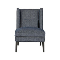 Sunpan Kenzo Lounge Chair in Chevron Grey - Antonio Charcoal / Fuego Navy - Abbington Navy