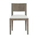 Sunpan Francis Dining Chair in Ash Grey-Linoso Ivory / Dark Brown-Linoso Light Grey