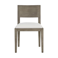 Sunpan Francis Dining Chair in Ash Grey-Linoso Ivory / Dark Brown-Linoso Light Grey