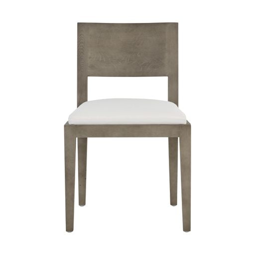 Sunpan Francis Dining Chair in Ash Grey-Linoso Ivory / Dark Brown-Linoso Light Grey