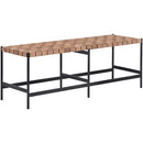 Sunpan Omari Bench Sueded Light Tan Leather
