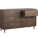 Sunpan Greyson Dresser in Smoke / Light Acacia