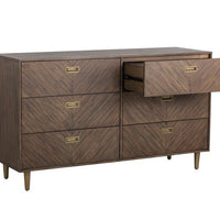 Sunpan Greyson Dresser in Smoke / Light Acacia