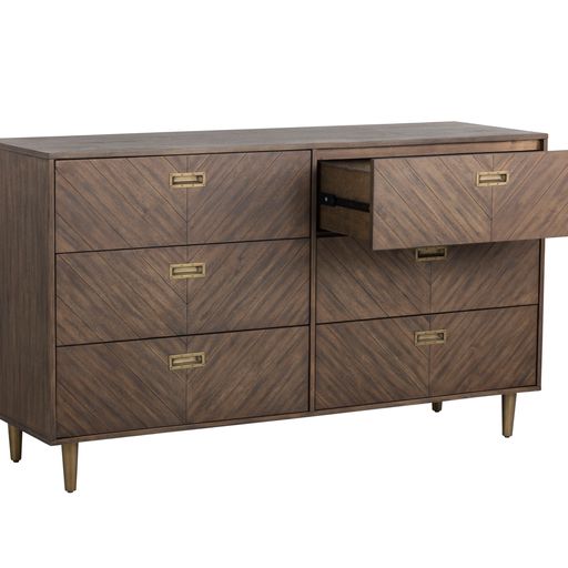 Sunpan Greyson Dresser in Smoke / Light Acacia
