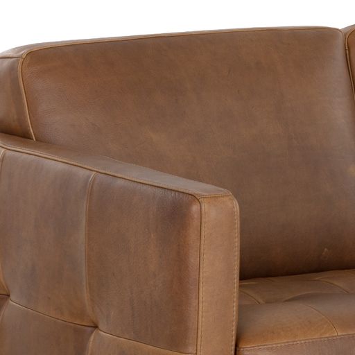 Sunpan Karmelo Sofa Cognac / Vintage Charcoal Leather