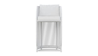 Azzurro Living Kamari Bar Stool With Matte White Aluminum Frame And White Mist All-Weather Texteline Rope