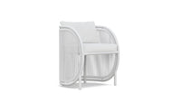 Azzurro Living Kamari Dining Chair With Matte White Aluminum  and White Mist All-Weather Texteline Rope