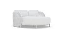 Azzurro Living Kamari Day Bed With Matte White Aluminum Frame And White Mist All-Weather Texteline Rope