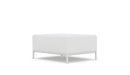 Azzurro Living Kamari Ottoman With Matte White Aluminum Frame And White Mist All-Weather Texteline Rope
