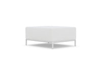 Azzurro Living Kamari Ottoman With Matte White Aluminum Frame And White Mist All-Weather Texteline Rope