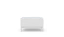 Azzurro Living Kamari Ottoman With Matte White Aluminum Frame And White Mist All-Weather Texteline Rope