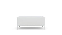 Azzurro Living Kamari Ottoman With Matte White Aluminum Frame And White Mist All-Weather Texteline Rope