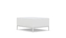 Azzurro Living Kamari Ottoman With Matte White Aluminum Frame And White Mist All-Weather Texteline Rope