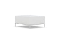 Azzurro Living Kamari Ottoman With Matte White Aluminum Frame And White Mist All-Weather Texteline Rope