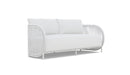 Azzurro Living Kamari 3 Seat Sofa With Matte White Aluminum Frame And White Mist  All-Weather Texteline Rope