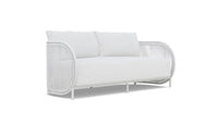 Azzurro Living Kamari 3 Seat Sofa With Matte White Aluminum Frame And White Mist  All-Weather Texteline Rope